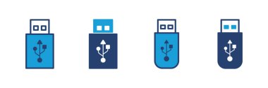 Usb simge vektörü. Flash disk simgesi vektörü