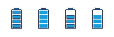 Batarya vektör simgesi. Şarj seviyesi. pil yükleme simgesi