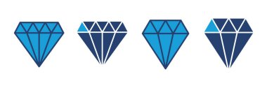 Elmas ikon vektörü. Elmas mücevher vektör simgesi.