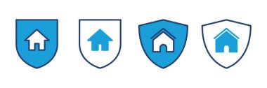 Ev sigortası ikonu vektörü. ev koruma simgesi