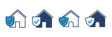 Ev sigortası ikonu vektörü. ev koruma simgesi.