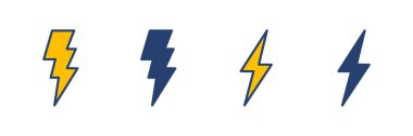 Şimşek simgesi vektörü. Elektrik ikon vektörü. Güç simgesi. enerji işareti