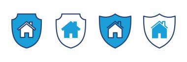 Ev sigortası ikonu vektörü. ev koruma simgesi