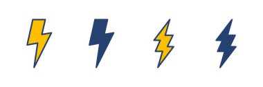 Şimşek simgesi vektörü. Elektrik ikon vektörü. Güç simgesi. enerji işareti