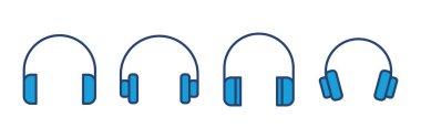Kulaklık ikonu vektörü. Headvector simgesi simgeleri