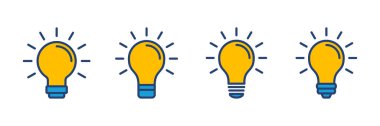 Lamba simgesi vektörü. Ampul simgesi vektörü. fikir sembolü.