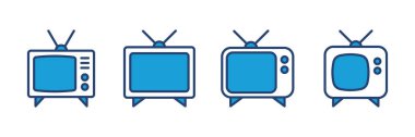 Televizyon ikonu vektörü. televizyon simgesi vektörü