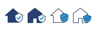 Ev sigortası ikonu vektörü. ev koruma simgesi.