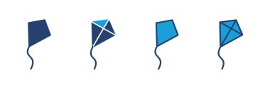 Kite simgesi vektörü. Uçurtma vektör simgesi.