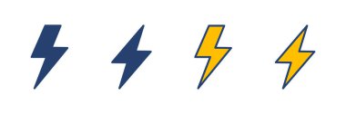 Şimşek simgesi vektörü. Elektrik ikon vektörü. Güç simgesi. enerji işareti