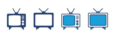 Televizyon ikonu vektörü. televizyon simgesi vektörü