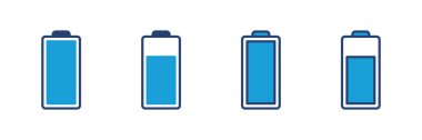 Batarya vektör simgesi. Şarj seviyesi. pil yükleme simgesi