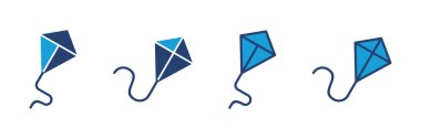 Kite simgesi vektörü. Uçurtma vektör simgesi.