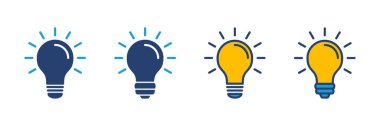 Lamba simgesi vektörü. Ampul simgesi vektörü. fikir sembolü.
