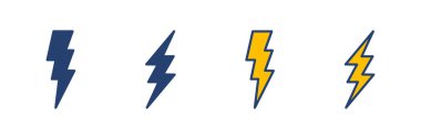 Şimşek simgesi vektörü. Elektrik ikon vektörü. Güç simgesi. enerji işareti