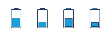Batarya vektör simgesi. Şarj seviyesi. pil yükleme simgesi