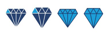 Elmas ikon vektörü. Elmas mücevher vektör simgesi.