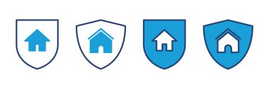 Ev sigortası ikonu vektörü. ev koruma simgesi