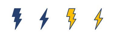 Şimşek simgesi vektörü. Elektrik ikon vektörü. Güç simgesi. enerji işareti