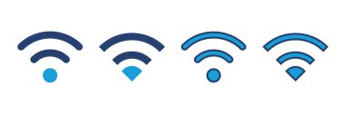Wifi simge vektörü. Sinyal vektör simgesi. Kablosuz simge vektörü