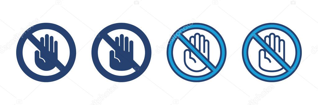 Stop icon vector. stop road sign. hand stop icon vector