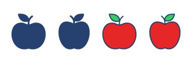 Elma ikonu vektörü. Elma vektör simgesi. Web tasarımınız için elma sembolleri.