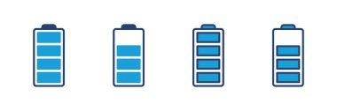 Batarya vektör simgesi. Şarj seviyesi. pil yükleme simgesi