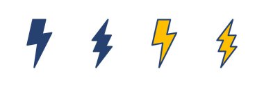 Şimşek simgesi vektörü. Elektrik ikon vektörü. Güç simgesi. enerji işareti