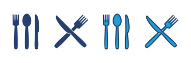 kaşık ve çatal ikon vektörü. kaşık, çatal ve bıçak ikonu vektörü. restoran simgesi