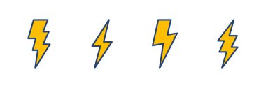 Şimşek simgesi vektörü. Elektrik ikon vektörü. Güç simgesi. enerji işareti