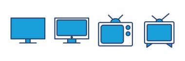 Televizyon ikonu vektörü. televizyon simgesi vektörü
