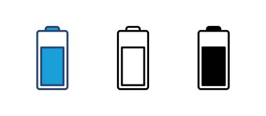 Batarya vektör simgesi. Şarj seviyesi. pil yükleme simgesi