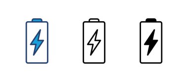 Batarya vektör simgesi. Şarj seviyesi. pil yükleme simgesi