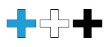 Artı simge vektörü. Artı simge ekle