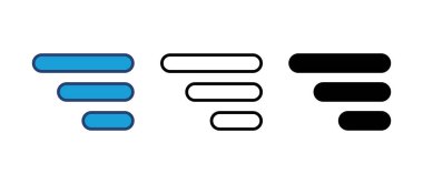 Menü Simgesi vektörü. Web menü simgesi. Hamburger menüsü sembolü