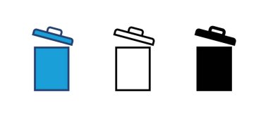 Çöp simgesi vektörü. Çöp kutusu simgesi. Simge vektörünü sil. çöp