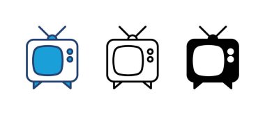 Televizyon ikonu vektörü. televizyon simgesi vektörü