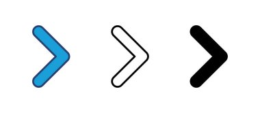 Ok simgesi vektörü. Ok sembolü. Web tasarımınız için ok işareti.