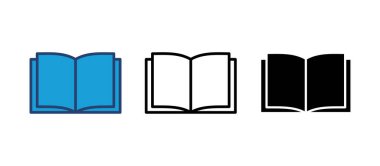 Kitap ikonu vektörü. Kitap simgesi vektörünü aç. Kitap simgesi