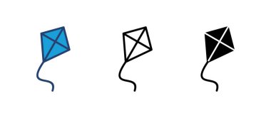 Kite simgesi vektörü. Uçurtma vektör simgesi.