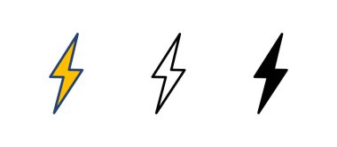 Şimşek simgesi vektörü. Elektrik ikon vektörü. Güç simgesi. enerji işareti