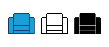 Koltuk simgesi vektörü. kanepe ikonu çizimi