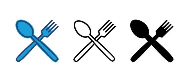 kaşık ve çatal ikon vektörü. kaşık, çatal ve bıçak ikonu vektörü. restoran simgesi