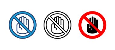 Simge vektörünü durdur. Dur tabelası. el durdurma simgesi vektörü