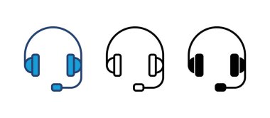 Kulaklık ikonu vektörü. Headvector simgesi simgeleri