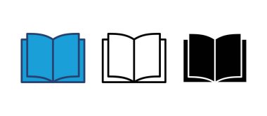 Kitap ikonu vektörü. Kitap simgesi vektörünü aç. Kitap simgesi