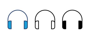 Kulaklık ikonu vektörü. Headvector simgesi simgeleri