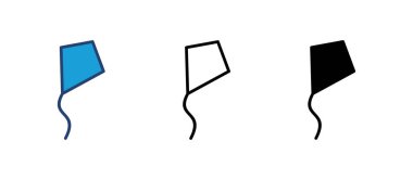 Kite simgesi vektörü. Uçurtma vektör simgesi.