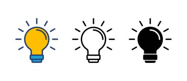 Lamba simgesi vektörü. Ampul simgesi vektörü. fikir sembolü.