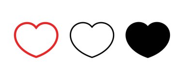 Aşk ikonu vektörü. Kalp ikonu vektörü. Simge vektörü gibi.